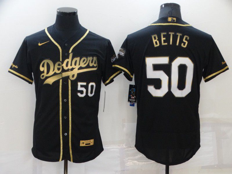 Men Los Angeles Dodgers #50 Betts Black Elite Nike 2022 MLB Jersey->women soccer jersey->Women Jersey